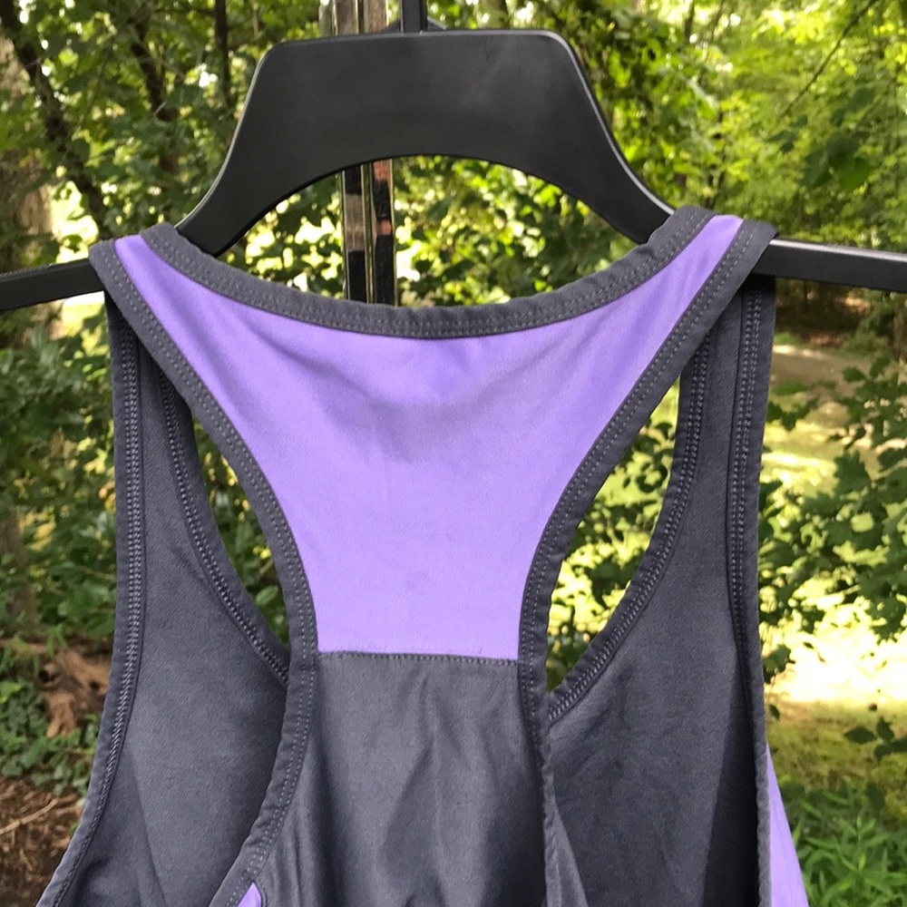 Gap Body Purple Gray Racerback Sports Bra L Women’s Large Stretch